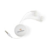 Gemline White Retractable Wired Earbuds with Magnet