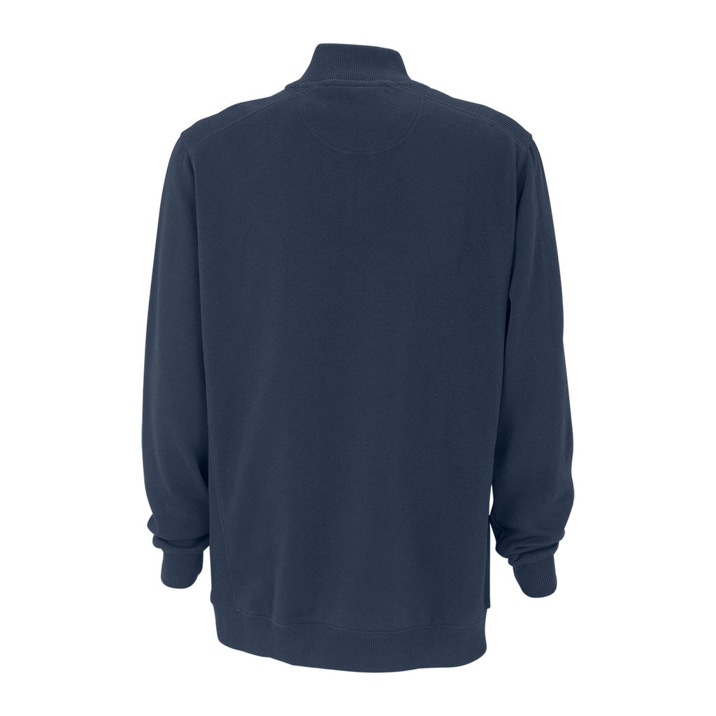 Vantage Men's Deep Navy Premium Cotton 1/4-Zip Fleece Pullover