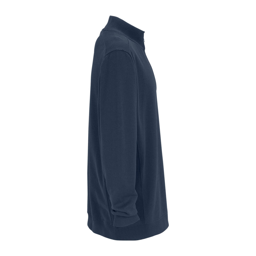 Vantage Men's Deep Navy Premium Cotton 1/4-Zip Fleece Pullover