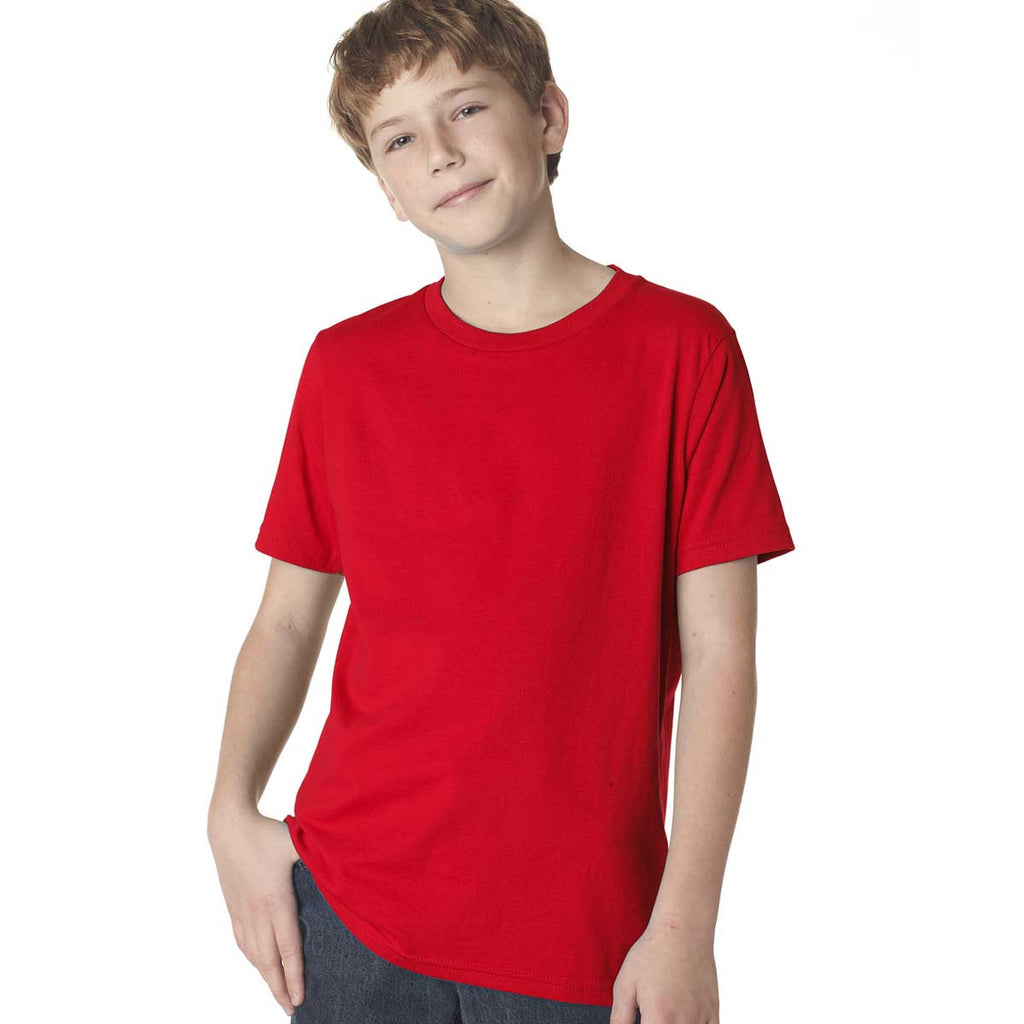 Next Level Boy's Red Premium Short-Sleeve Crew Tee