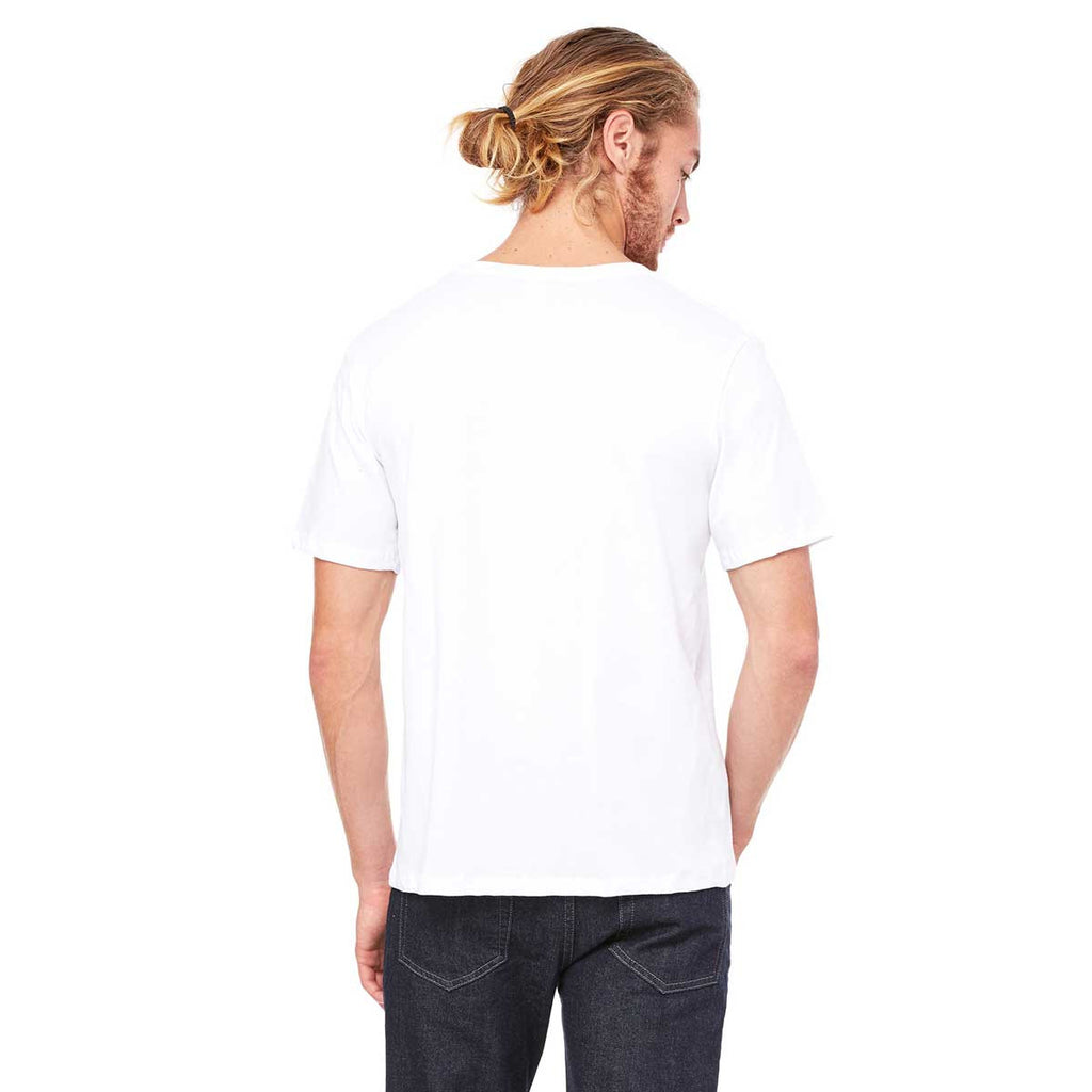 Bella + Canvas Men's White Jersey Wide Neck T-Shirt