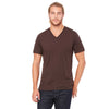 Bella + Canvas Unisex Brown Triblend Short-Sleeve V-Neck T-Shirt
