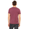 Bella + Canvas Unisex Maroon Triblend Short-Sleeve V-Neck T-Shirt