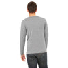 Bella + Canvas Unisex Grey Triblend Jersey Long-Sleeve V-Neck T-Shirt