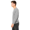 Bella + Canvas Unisex Grey Triblend Jersey Long-Sleeve V-Neck T-Shirt