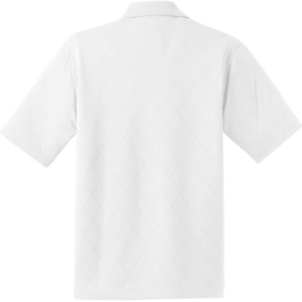 Nike Men's White Dri-FIT Short Sleeve Cross-Over Texture Polo
