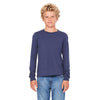 Bella + Canvas Youth Navy Jersey Long-Sleeve T-Shirt