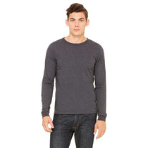 Bella + Canvas Men's Dark Grey Heather Jersey Long-Sleeve T-Shirt