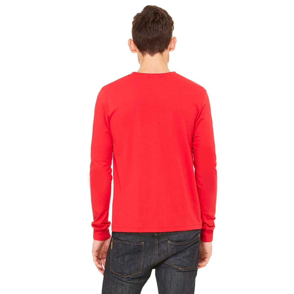 Bella + Canvas Men's Red Jersey Long-Sleeve T-Shirt