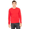Bella + Canvas Men's Red Jersey Long-Sleeve T-Shirt