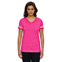 LAT Women's Vintage Heather Pink/Blended White Football Fine Jersey T-Shirt