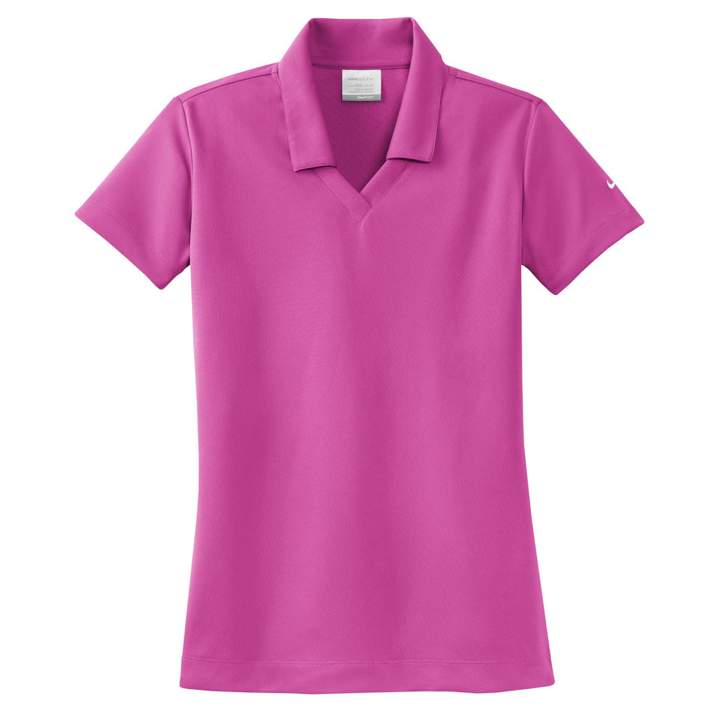 Nike Women's Bright Pink Dri-FIT Short Sleeve Micro Pique Polo