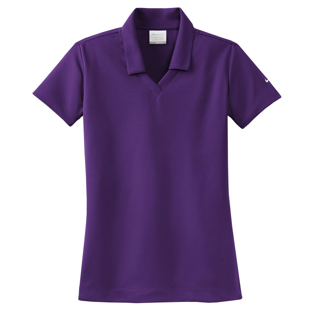 Nike Women's Purple Dri-FIT Short Sleeve Micro Pique Polo