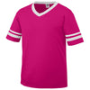 Augusta Sportswear Men's Power Pink/White Sleeve Stripe Jersey