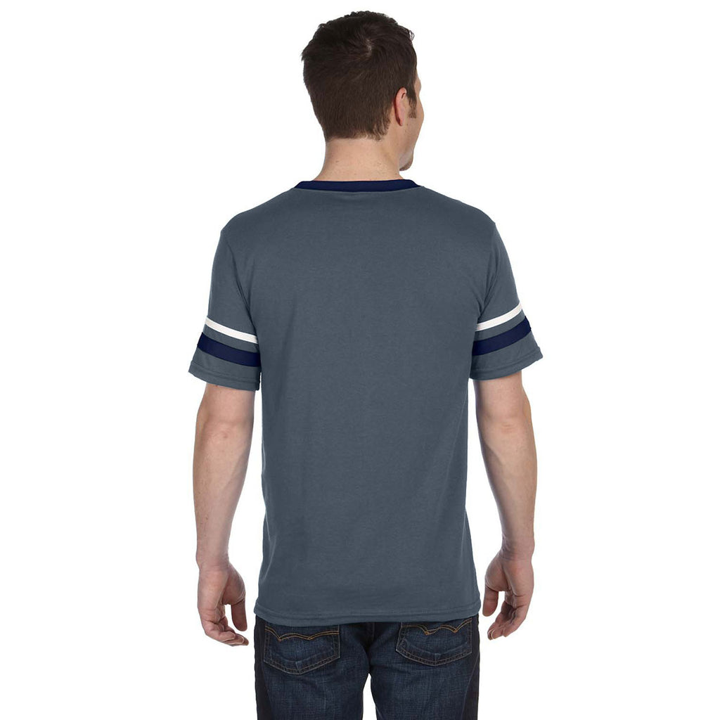 Augusta Sportswear Men's Graphite/Navy/White Sleeve Stripe Jersey
