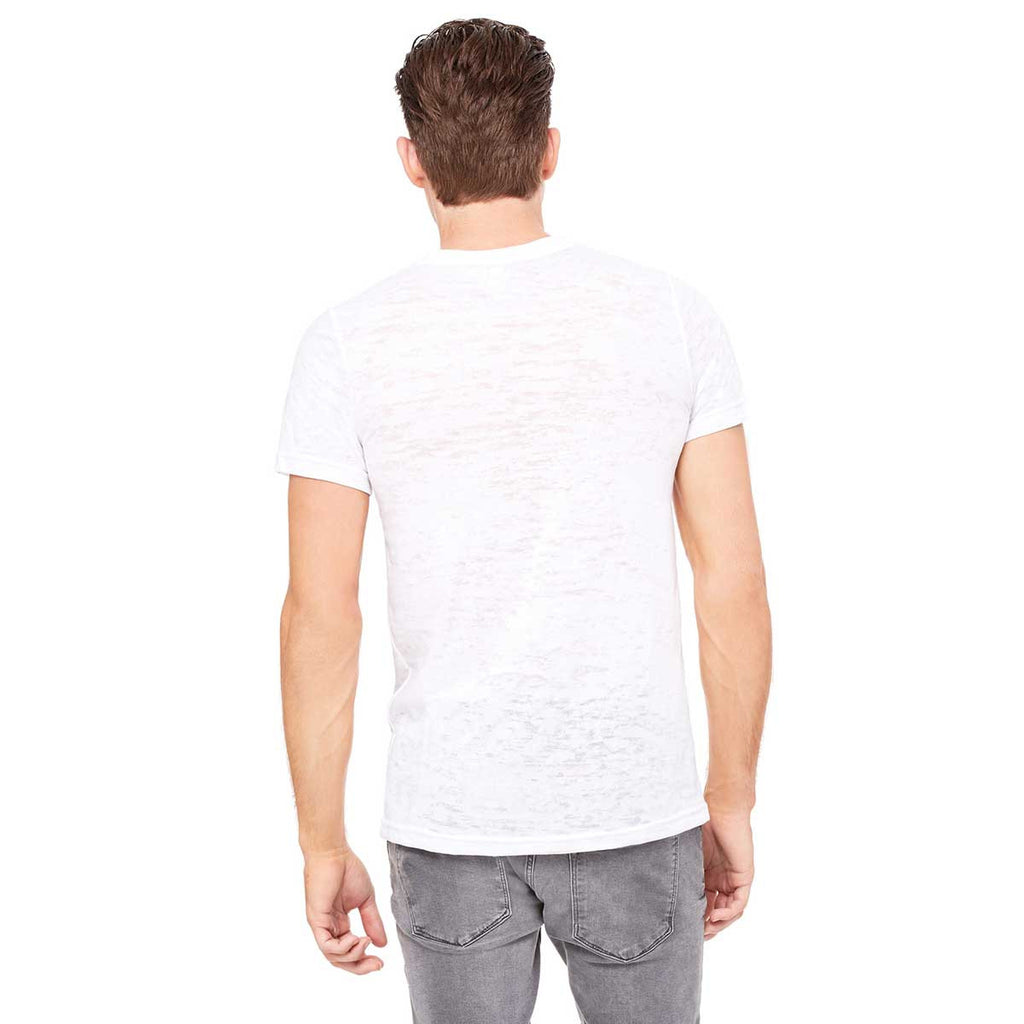Bella + Canvas Men's White Burnout Short-Sleeve T-Shirt