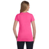 LAT Women's Hot Pink Junior Fit Fine Jersey T-Shirt