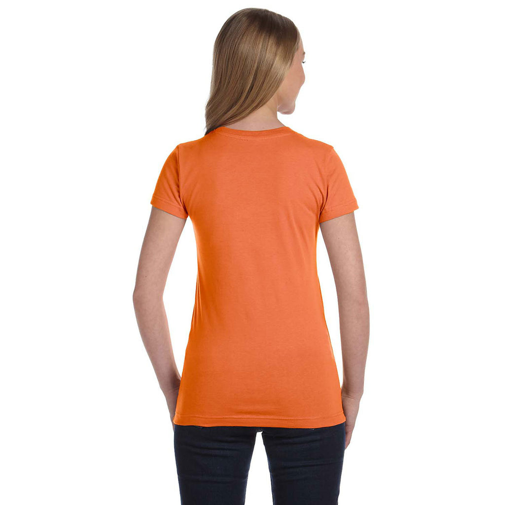 LAT Women's Papaya Junior Fit Fine Jersey T-Shirt