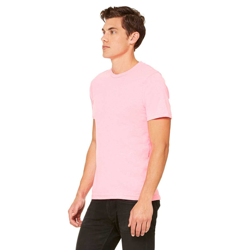 Bella + Canvas Unisex Neon Pink Poly-Cotton Short Sleeve T-Shirt