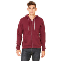 Bella + Canvas Unisex Maroon Full-Zip Hoodie