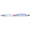 Hub Pens White Pen with Purple Trim & Black Ink