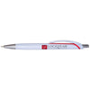 Hub Pens White Pen with Red Trim & Black Ink