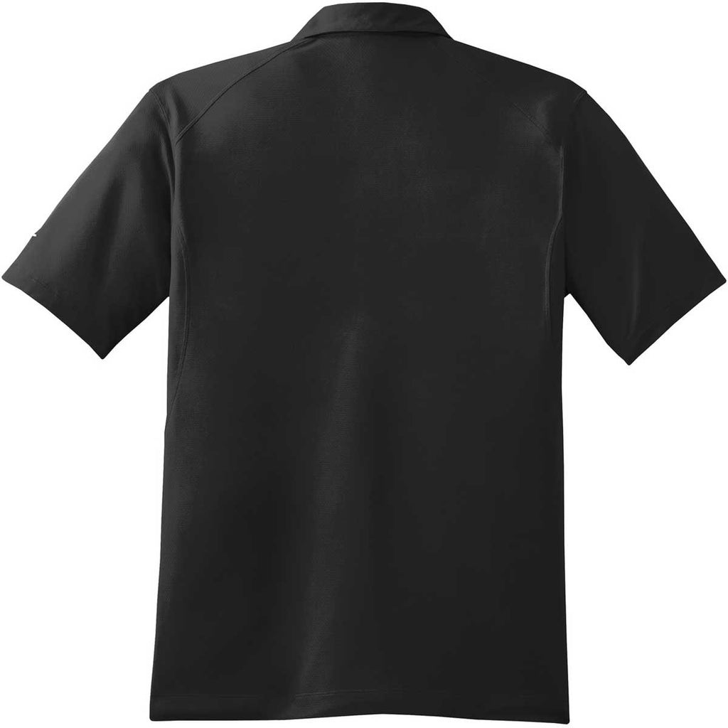 Nike Men's Black Dri-FIT Short Sleeve Mini Texture Polo