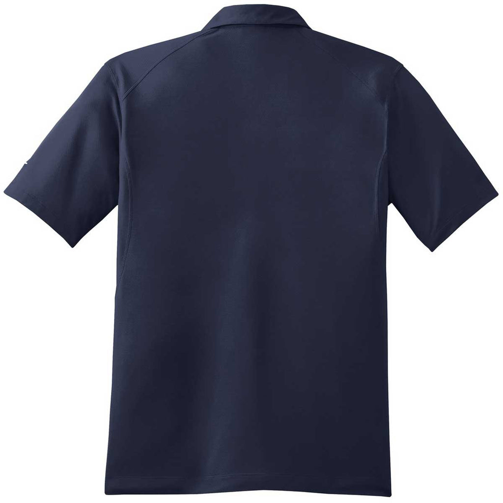 Nike Men's Navy Dri-FIT Short Sleeve Mini Texture Polo