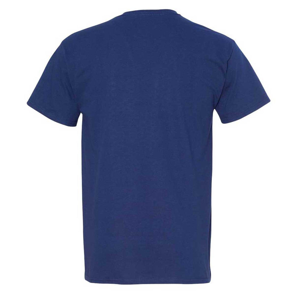 Fruit of the Loom Men's Admiral Blue HD Cotton Short Sleeve T-Shirt