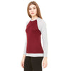 Bella + Canvas Unisex Maroon/Athletic Heather Lightweight Sweater