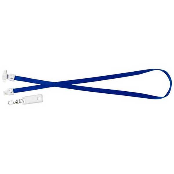 Gold Bond Blue 3-in-1 USB Charging Cable Lanyard