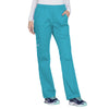 Cherokee Women's Turquoise Workwear Premium Core Stretch Mid-Rise Pull-On Cargo Pant