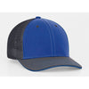 Pacific Headwear Royal/Graphite Universal Fitted Trucker Mesh Cap