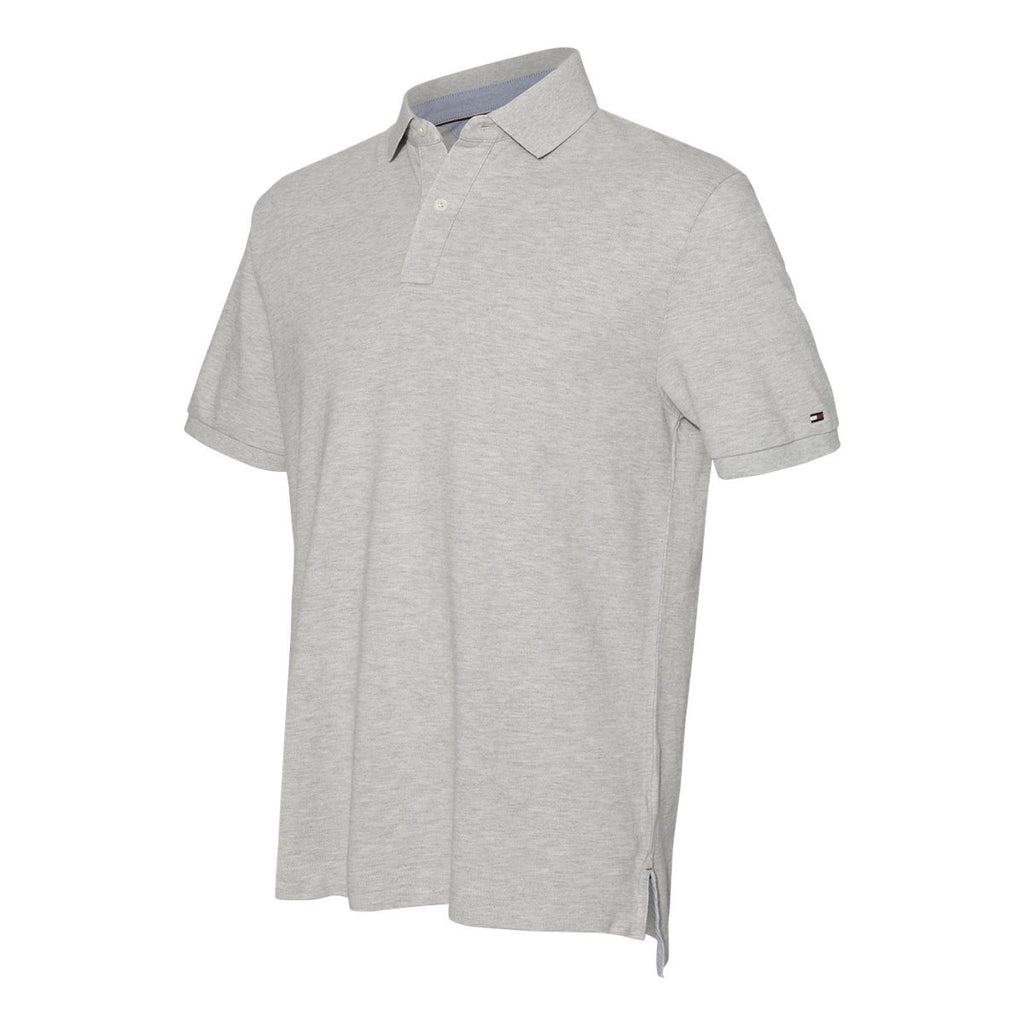 Tommy Hilfiger Men's Light Grey Heather Classic Fit Ivy Pique Sport Shirt