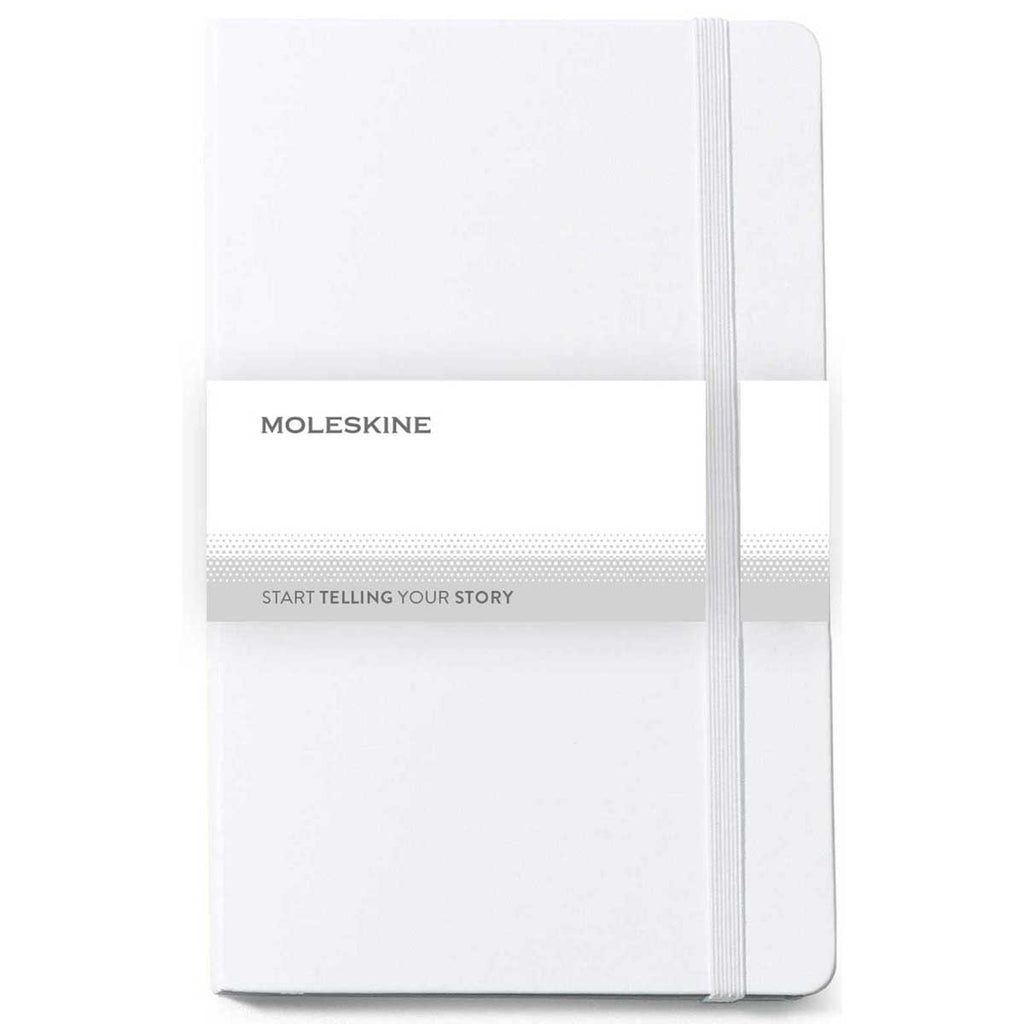 Moleskine White Hard Cover Ruled Large Notebook (5" x 8.25")