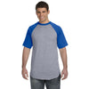Augusta Sportswear Men's Athletic Heather/Royal Short-Sleeve Baseball Jersey
