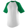 Augusta Sportswear Men's White/Kelly Short-Sleeve Baseball Jersey
