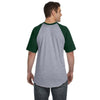 Augusta Sportswear Men's Athletic Heather/Dark Green Short-Sleeve Baseball Jersey
