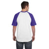 Augusta Sportswear Men's White/Purple Short-Sleeve Baseball Jersey