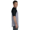 Augusta Sportswear Men's Athletic Heather/Black Short-Sleeve Baseball Jersey