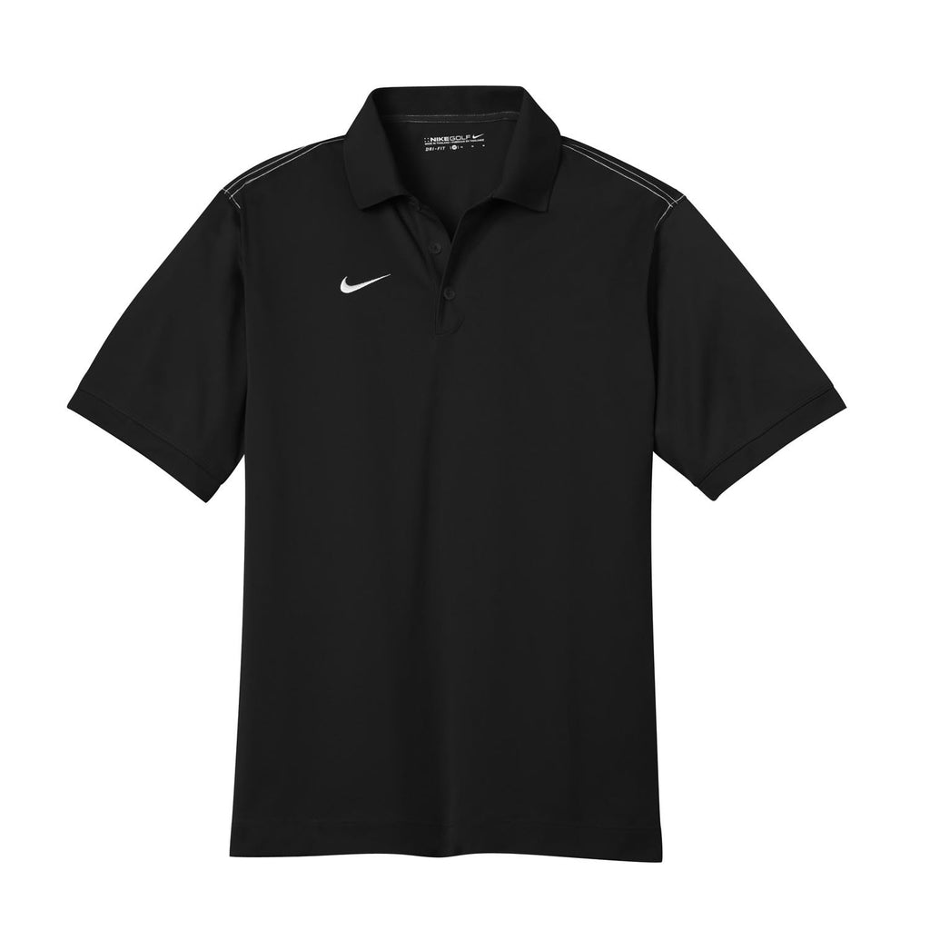 Nike Men's Black Dri-FIT Short Sleeve Sport Swoosh Pique Polo