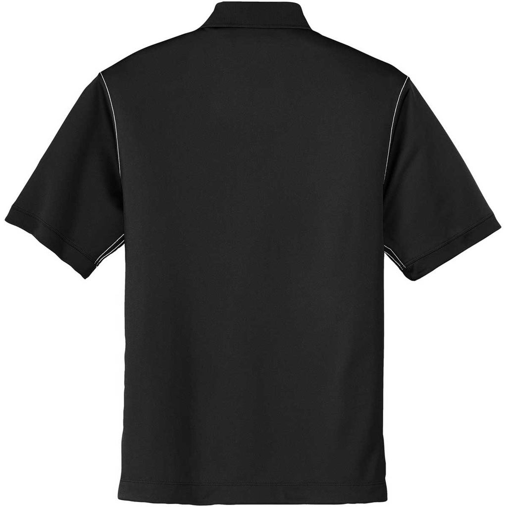 Nike Men's Black Dri-FIT Short Sleeve Sport Swoosh Pique Polo