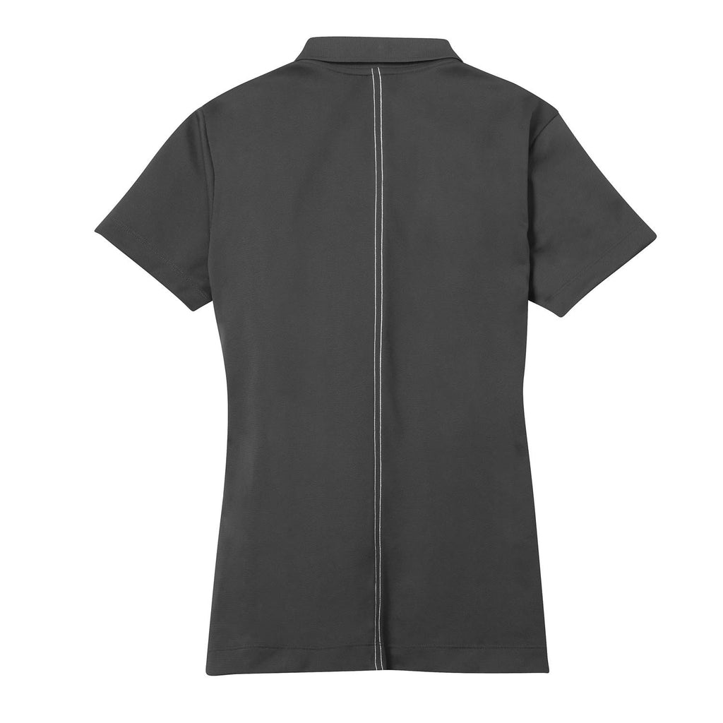 Nike Women's Grey Dri-FIT Short Sleeve Sport Swoosh Pique Polo