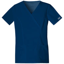 Cherokee Workwear Women's Navy Premium Core Stretch Mock Wrap Top
