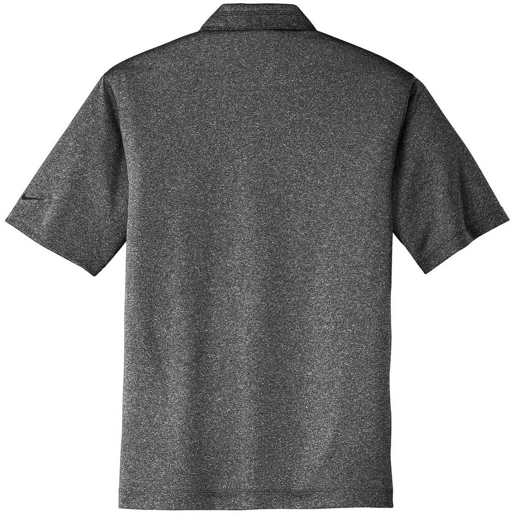 Nike Men's Black Dri-FIT Short Sleeve Heather Polo