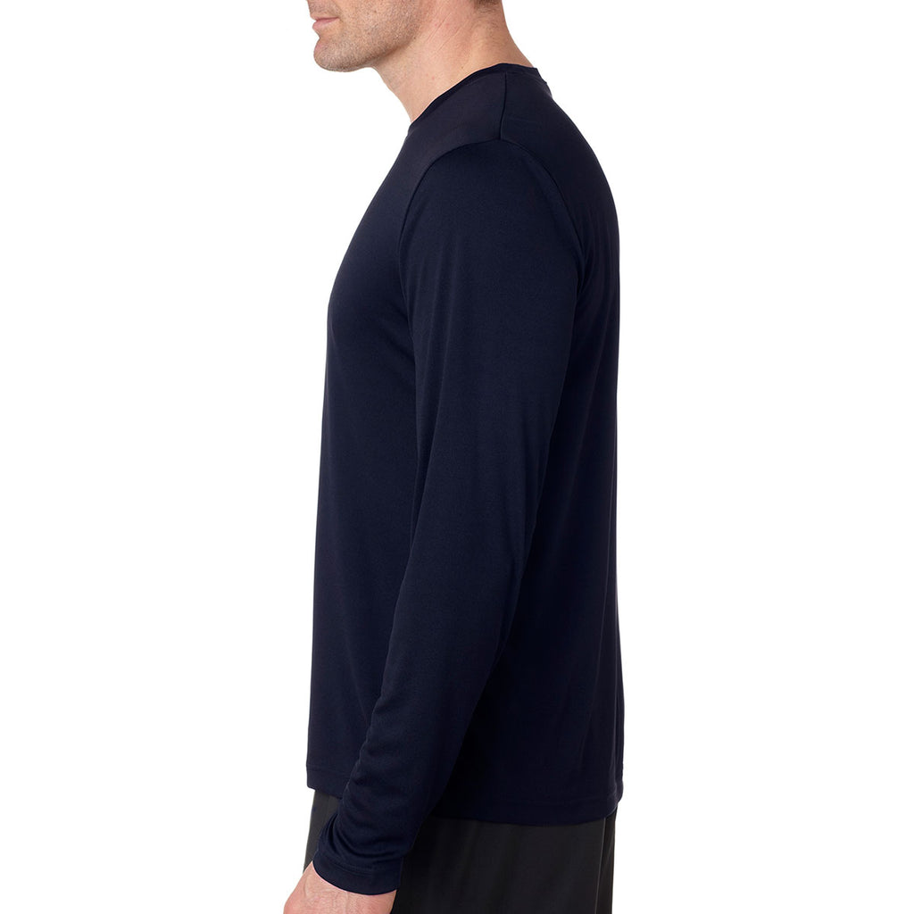 Hanes Men's Navy Cool DRI with FreshIQ Long-Sleeve Performance T-Shirt