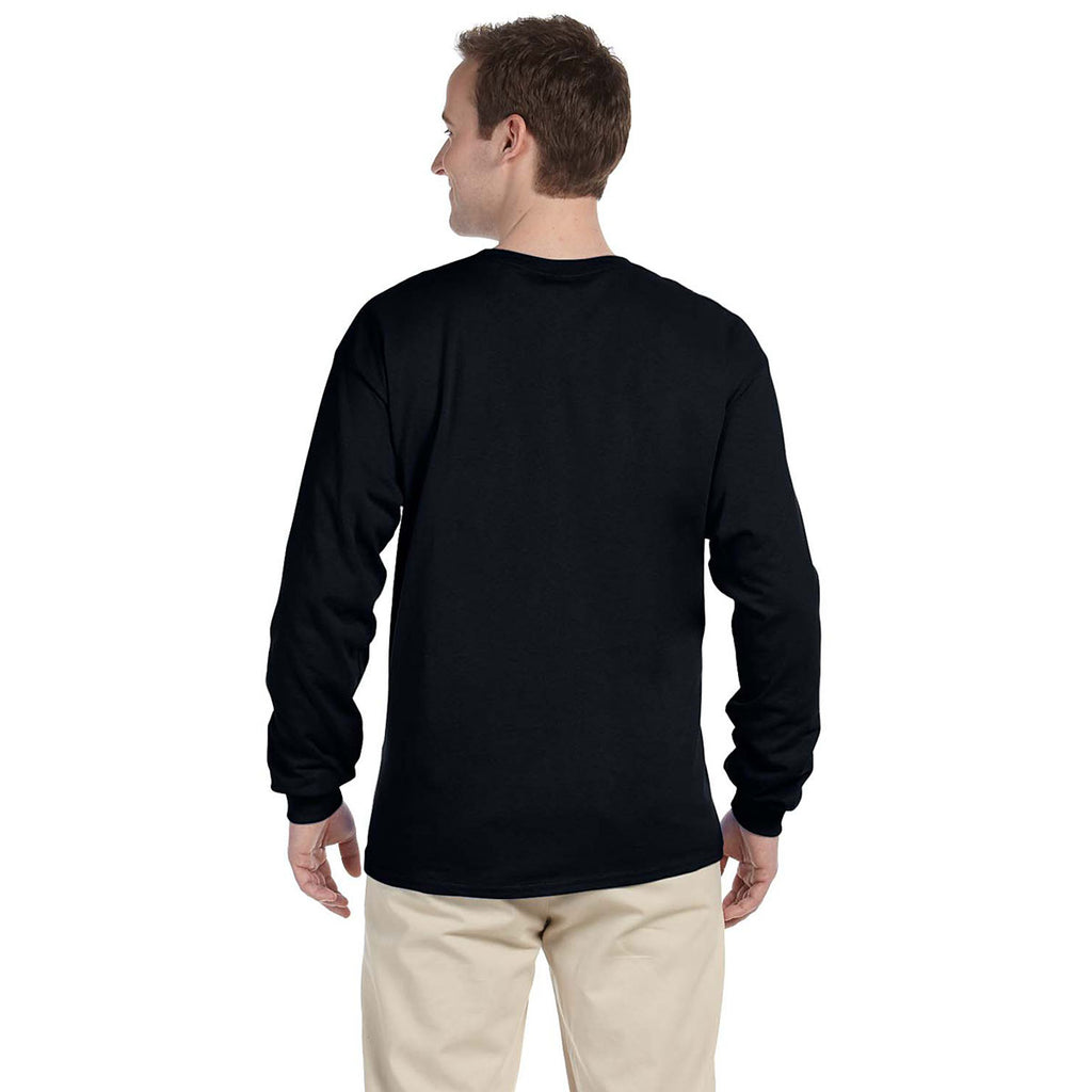 Fruit of the Loom Men's Black 5 oz. HD Cotton Long-Sleeve T-Shirt