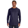Hanes Men's Navy 4.5 oz. 100% Ringspun Cotton nano-T Long-Sleeve T-Shirt