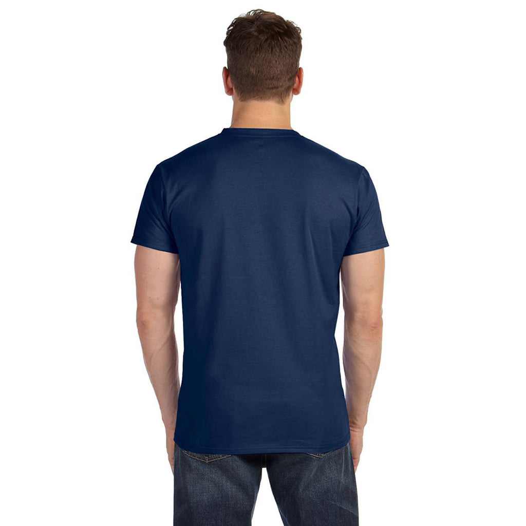 Hanes Men's Vintage Navy 4.5 oz. 100% Ringspun Cotton nano-T V-Neck T-Shirt