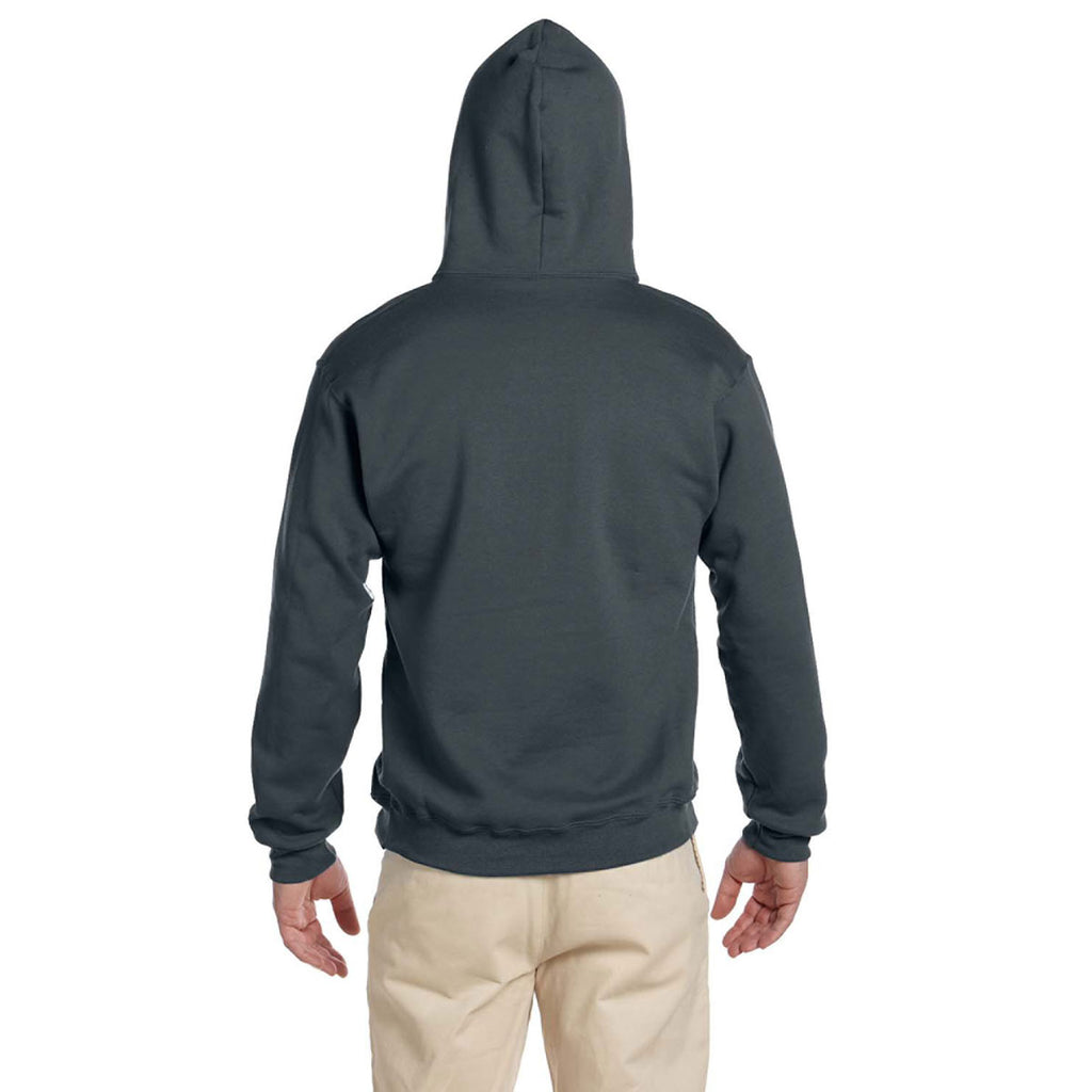 Jerzees Men's Black Heather 9.5 Oz. Super Sweats Nu-Blend Fleece Pullover Hood